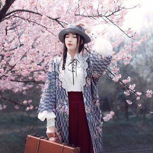 FPF Tsukimi Sakuradori Japanese Style Haori Jacket Kimono Cosplay NWOT